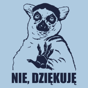 Lemur Nie Dziękuję - Męska Koszulka Błękitna