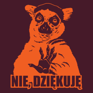 Lemur Nie Dziękuję - Męska Koszulka Burgundowa