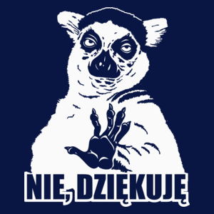 Lemur Nie Dziękuję - Męska Koszulka Ciemnogranatowa