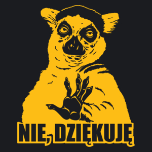 Lemur Nie Dziękuję - Damska Koszulka Czarna