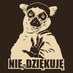 Lemur Nie Dziękuję - Męska Koszulka Czekoladowa