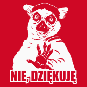 Lemur Nie Dziękuję - Męska Koszulka Czerwona