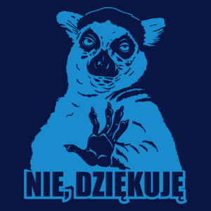 Lemur Nie Dziękuję - Damska Koszulka Granatowa