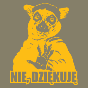 Lemur Nie Dziękuję - Męska Koszulka Jasno Szara