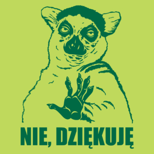 Lemur Nie Dziękuję - Męska Koszulka Jasno Zielona