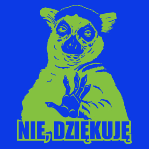 Lemur Nie Dziękuję - Damska Koszulka Niebieska