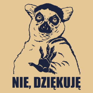 Lemur Nie Dziękuję - Męska Koszulka Piaskowa