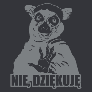 Lemur Nie Dziękuję - Męska Koszulka Szara