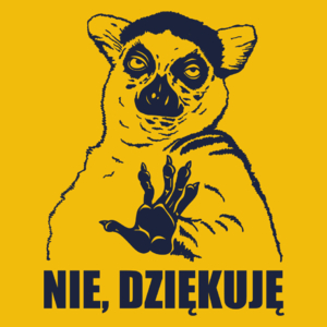 Lemur Nie Dziękuję - Damska Koszulka Żółta