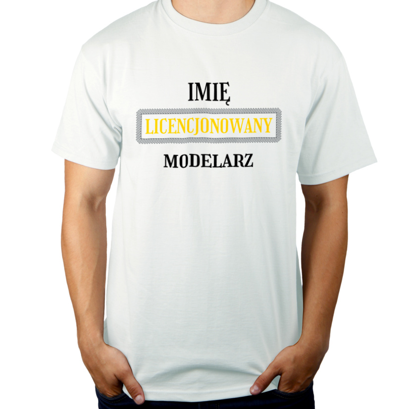 Licencjonowany Modelarz Licencja - Męska Koszulka Biała