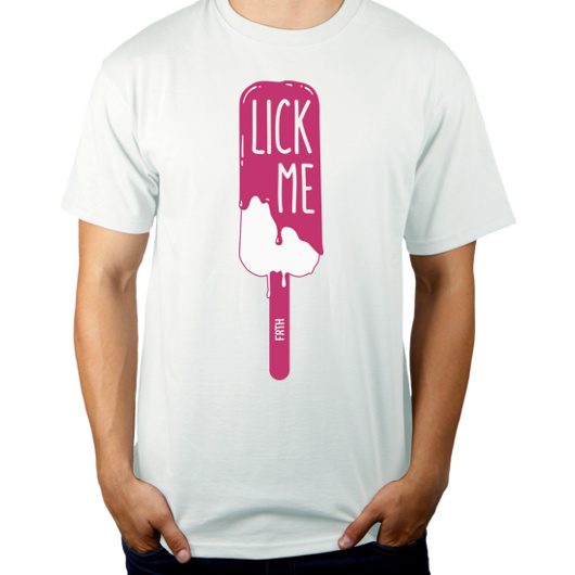 Lick me - Lody - Męska Koszulka Biała