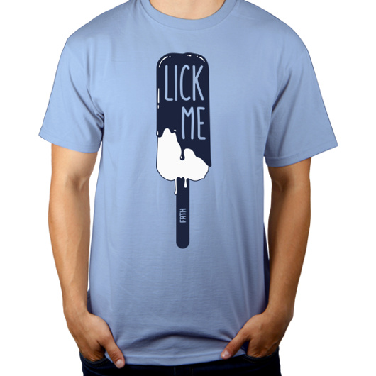 Lick me - Lody - Męska Koszulka Błękitna