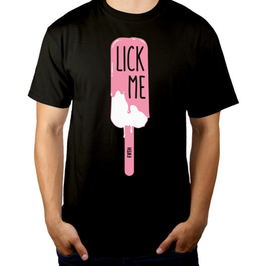 Lick me - Lody - Męska Koszulka Czarna