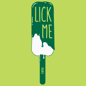 Lick me - Lody - Męska Koszulka Jasno Zielona