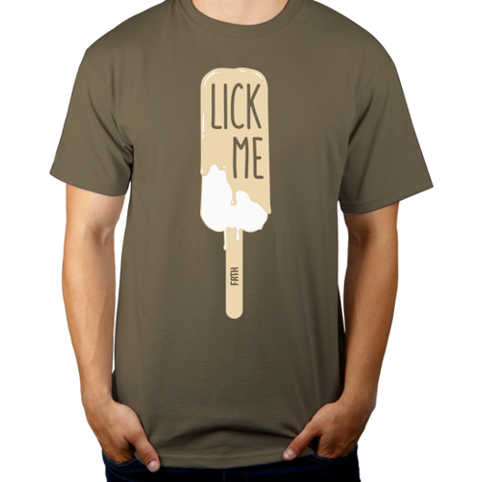 Lick me - Lody - Męska Koszulka Khaki