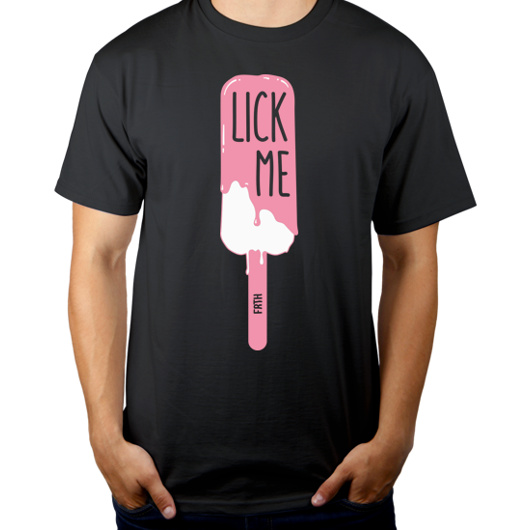 Lick me - Lody - Męska Koszulka Szara