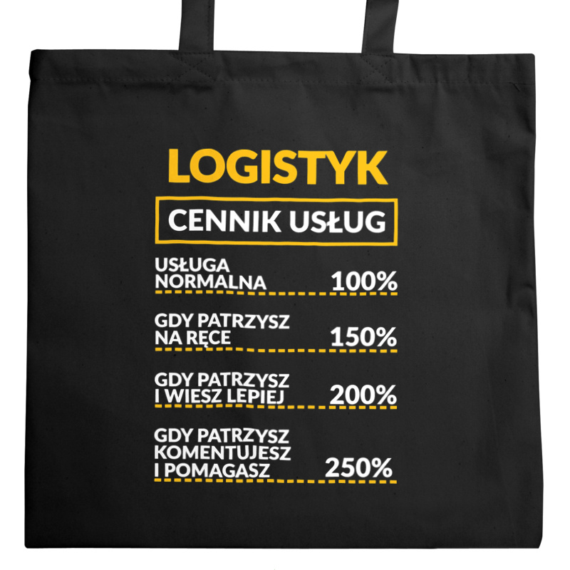 Logistyk - Cennik Usług - Torba Na Zakupy Czarna