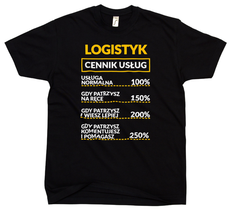 Logistyk - Cennik Usług - Męska Koszulka Czarna