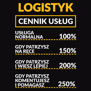 Logistyk - Cennik Usług - Męska Koszulka Czarna