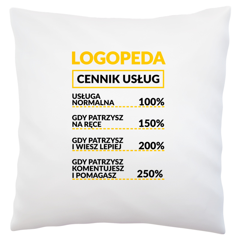 Logopeda - Cennik Usług - Poduszka Biała