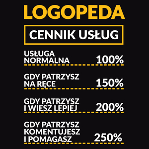 Logopeda - Cennik Usług - Męska Koszulka Czarna