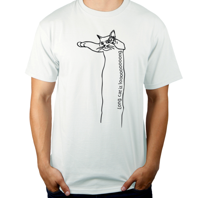 Longcat - Męska Koszulka Biała