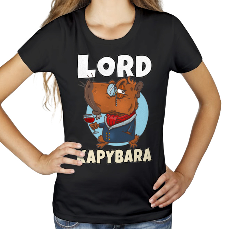 Lord Kapybara Kapibara - Damska Koszulka Czarna