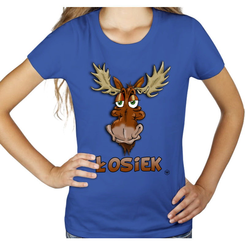 Łosiek - Damska Koszulka Niebieska