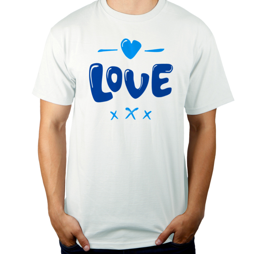 Love - Męska Koszulka Biała