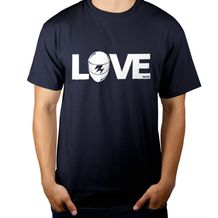 Love - Kask - Męska Koszulka Ciemnogranatowa
