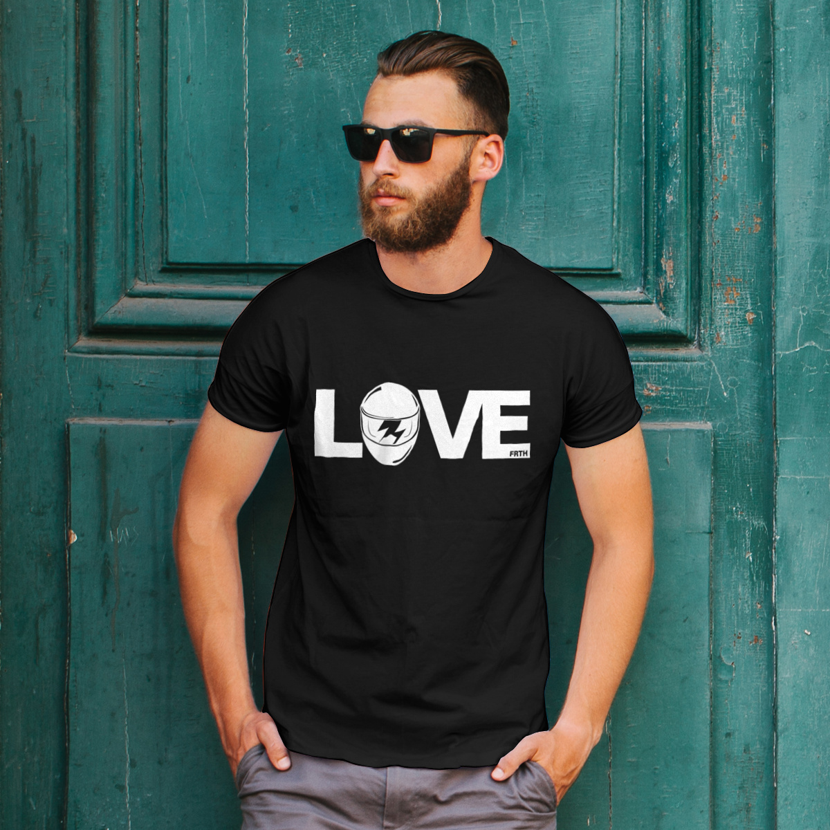 Love - Kask - Męska Koszulka Czarna