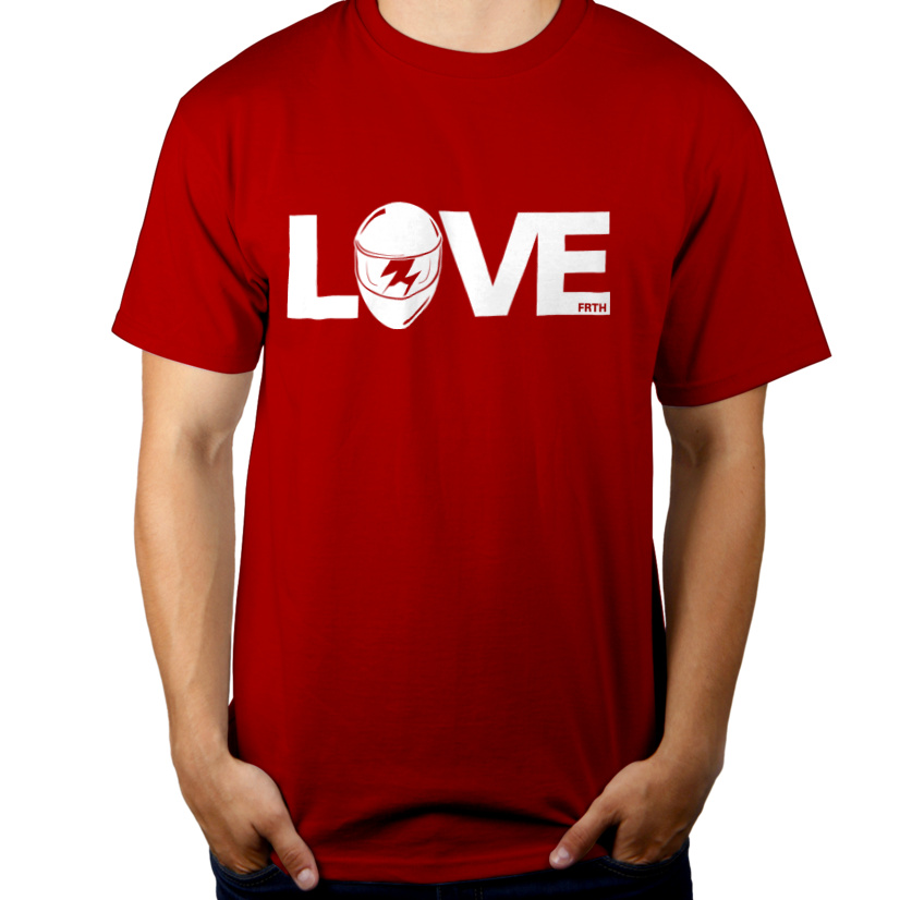 Love - Kask - Męska Koszulka Czerwona
