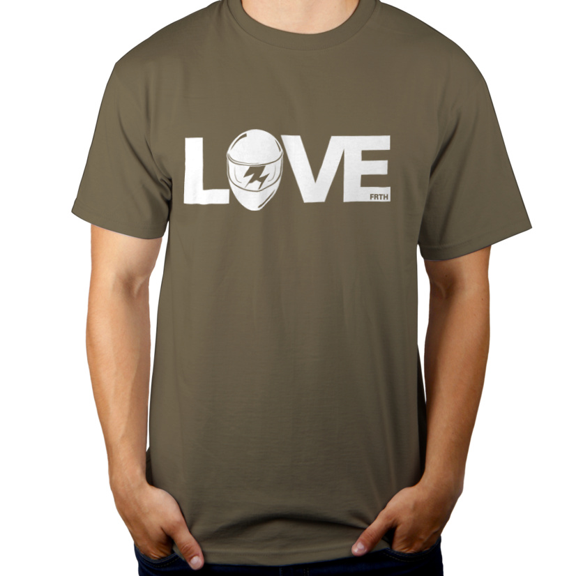 Love - Kask - Męska Koszulka Khaki