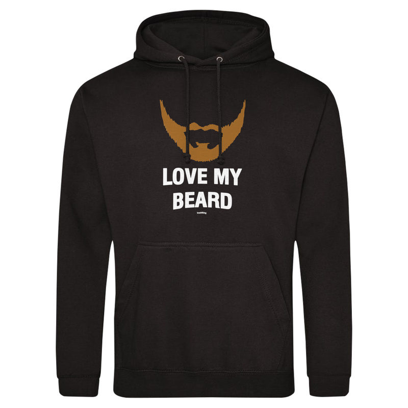 Love My Beard - Męska Bluza z kapturem Czarna