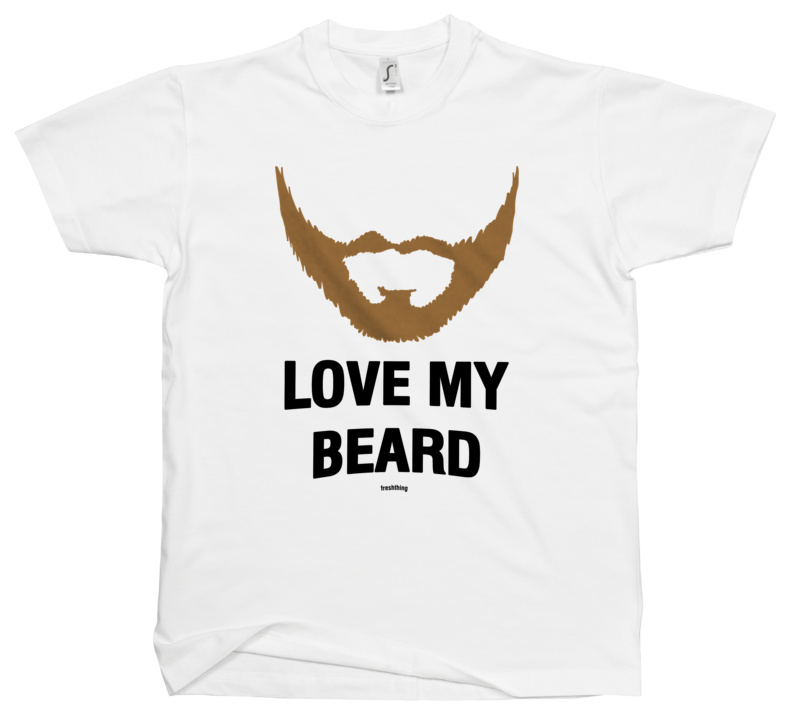 Love My Beard - Męska Koszulka Biała