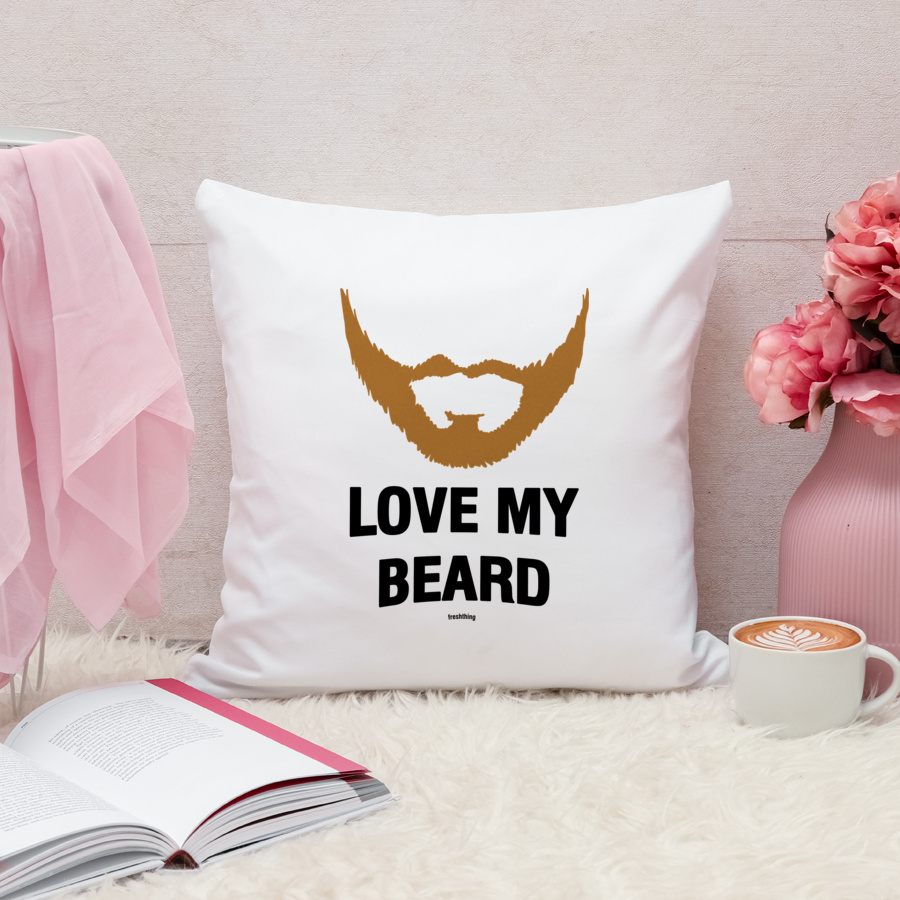 Love My Beard - Poduszka Biała