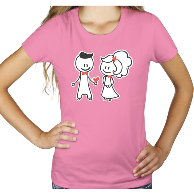 Love miłość - Damska Koszulka Różowa
