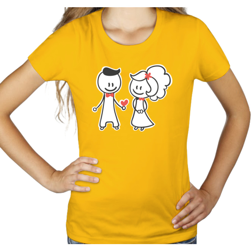 Love miłość - Damska Koszulka Żółta