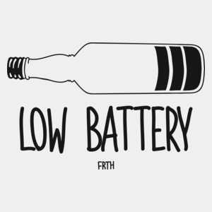 Low Battery Wódka - Męska Koszulka Biała