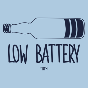 Low Battery Wódka - Męska Koszulka Błękitna