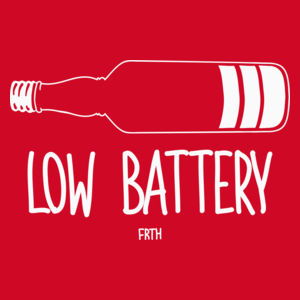 Low Battery Wódka - Męska Koszulka Czerwona