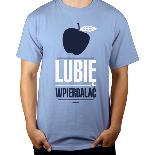 Lubię Wpierdalać Jabłka - Męska Koszulka Błękitna