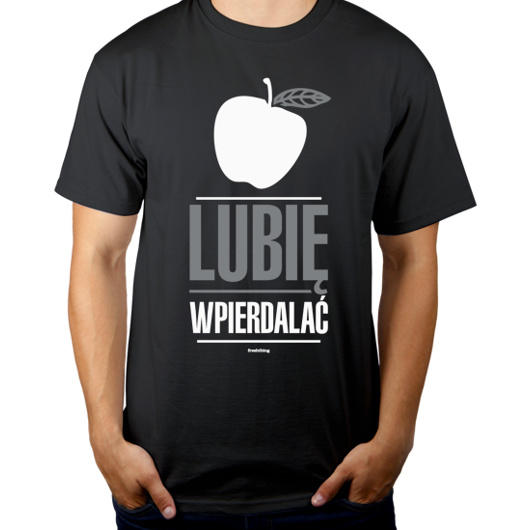 Lubię Wpierdalać Jabłka - Męska Koszulka Szara