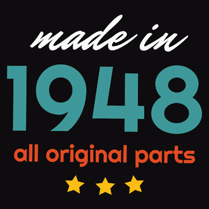Made In 1948 All Original Parts - Męska Koszulka Czarna