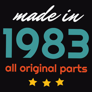 Made In 1983 All Original Parts - Męska Koszulka Czarna