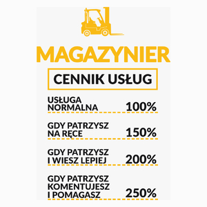 Magazynier - Cennik Usług - Poduszka Biała
