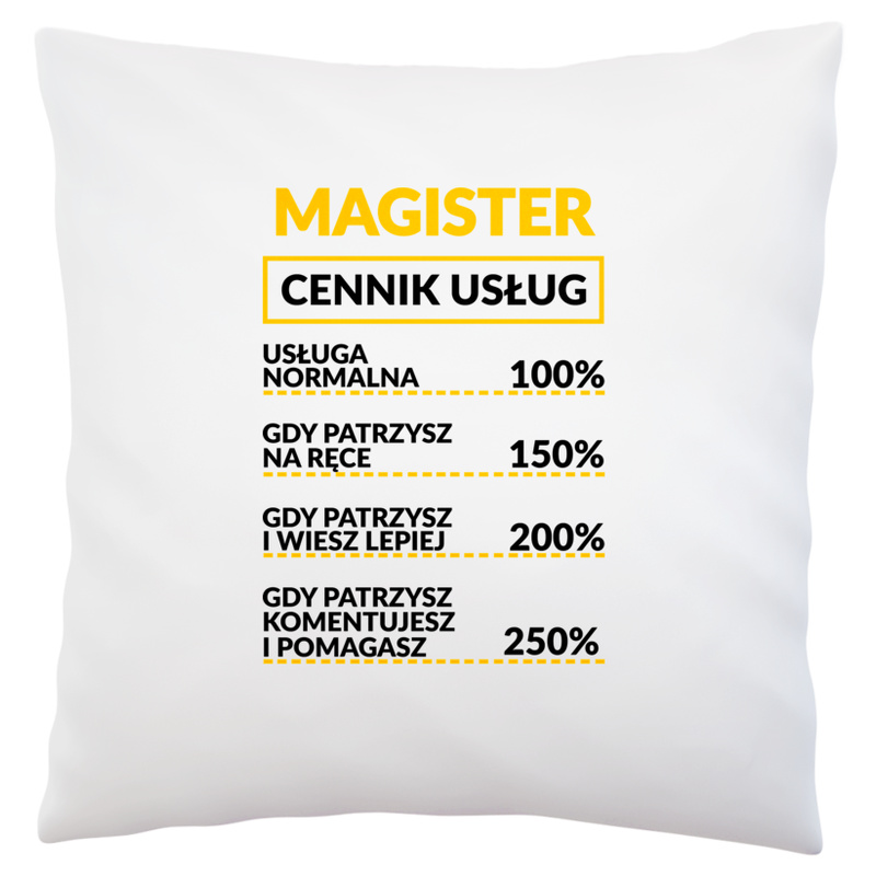 Magister - Cennik Usług - Poduszka Biała