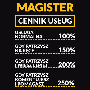 Magister - Cennik Usług - Męska Bluza Czarna