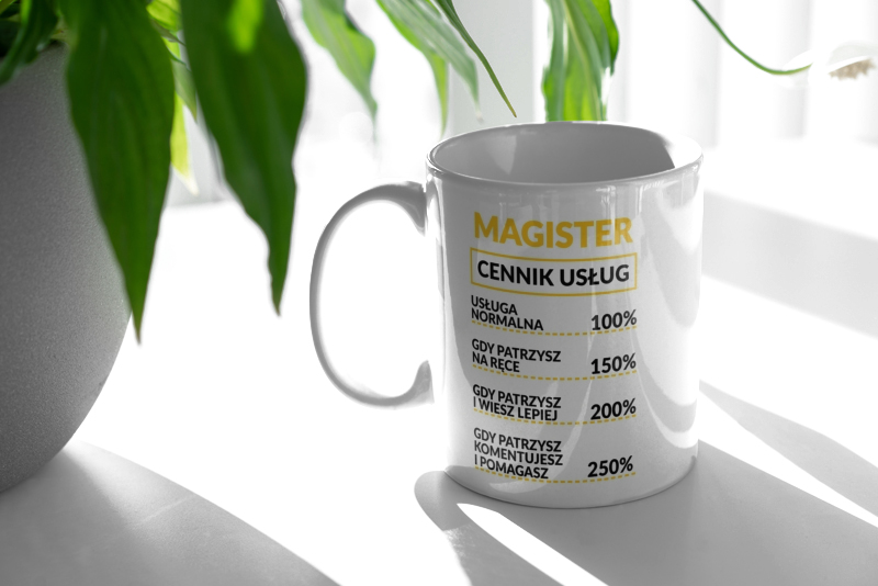 Magister - Cennik Usług - Kubek Biały