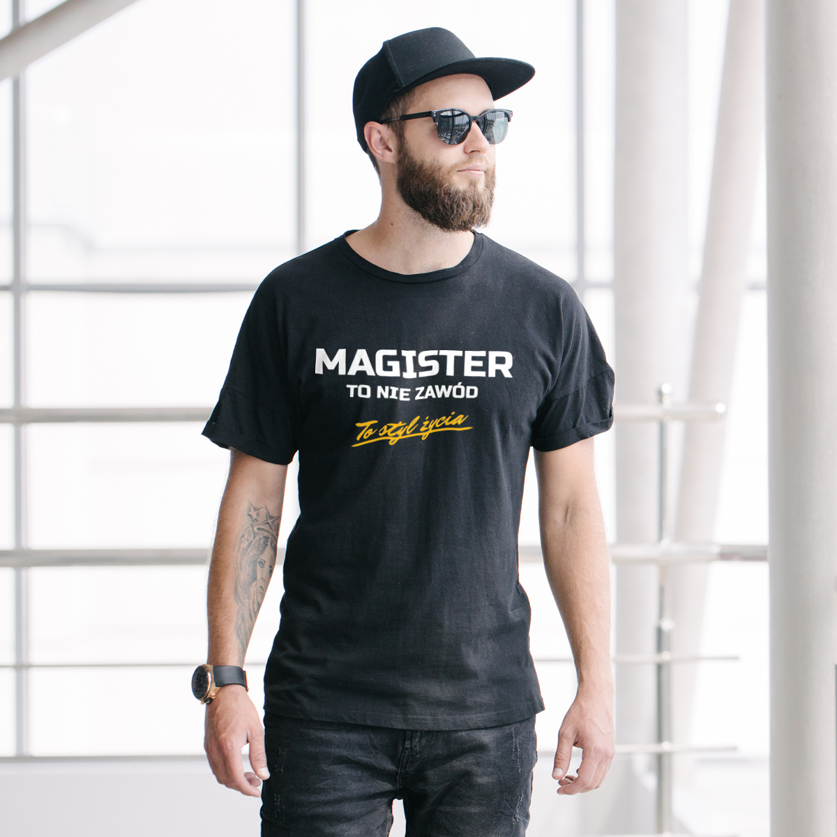 Magister To Nie Zawód - To Styl Życia - Męska Koszulka Czarna